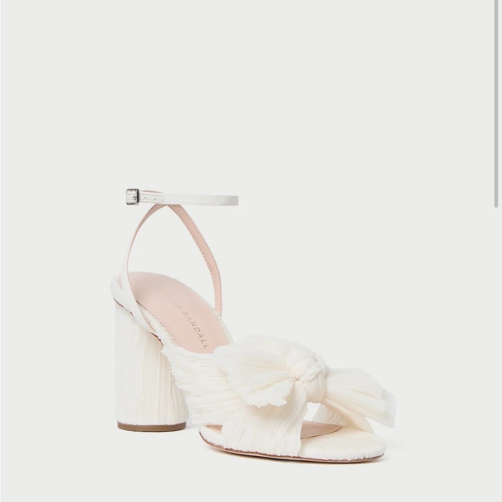 Camellia Pearl Pleated Bow Heel